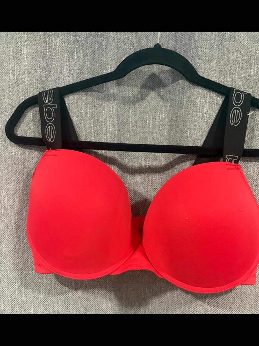 Bebe Red Padded Underwire Bra with Logo Straps